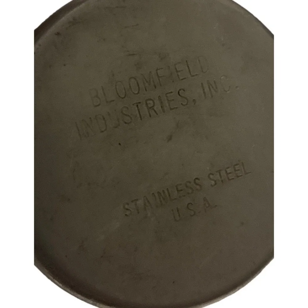 Vintage Bloomfield Industries Creamer Stainless Steel Hinged Lid 4x3